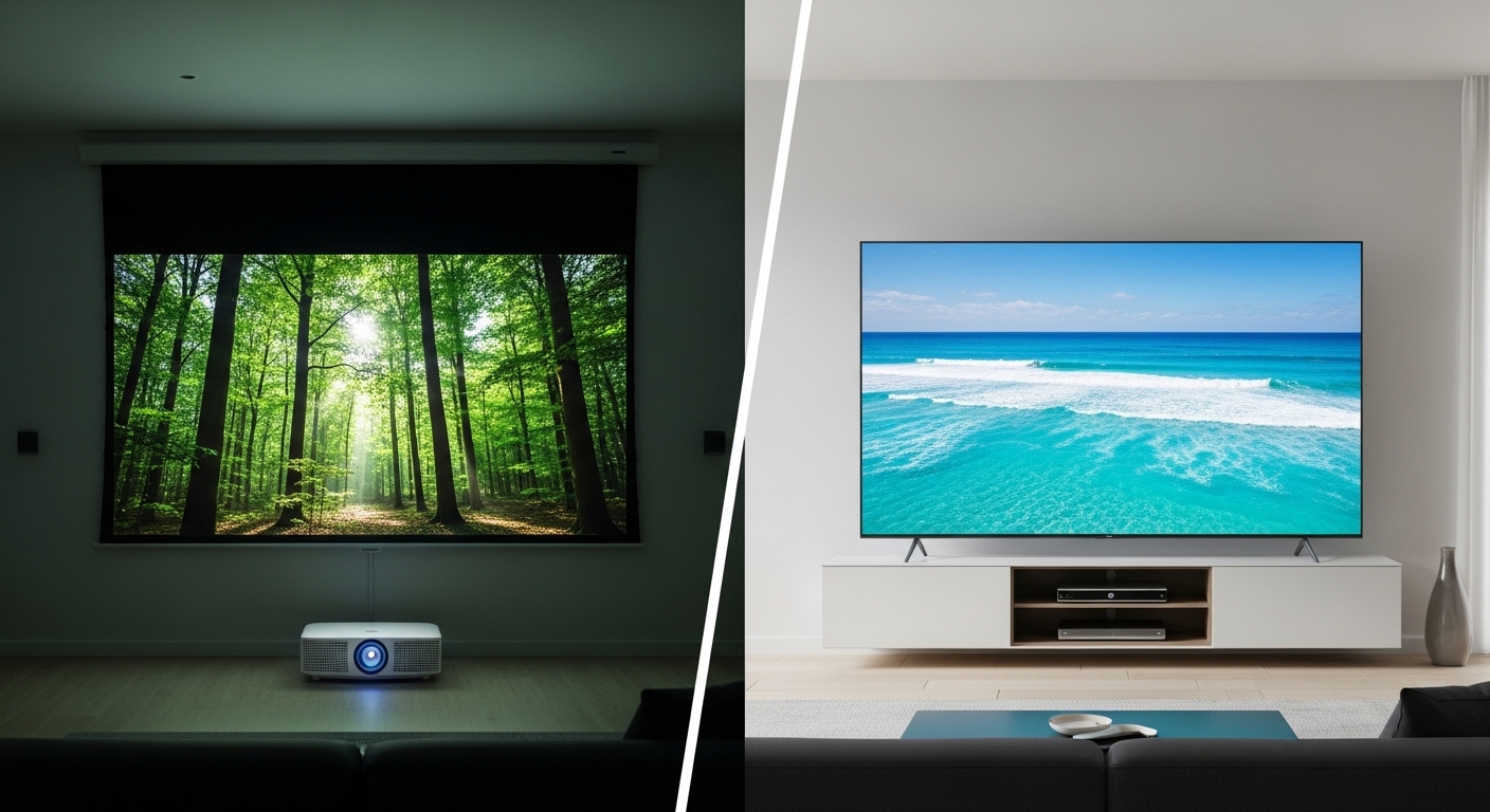テレビとプロジェクターどっちが良い？100インチで徹底比較｜コスト・画質・設置の違い